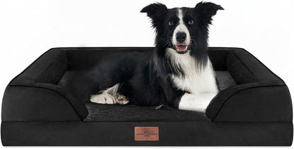 Comfort Expression Orthopedic Dog Bed for Extra Large Dogs with Bolster | Waterproof Dog Couch Bed with Washable Cover & Non-Slip Bottom, Supportive Egg Crate Foam XL Pet Bed, 42X30 Inch90
