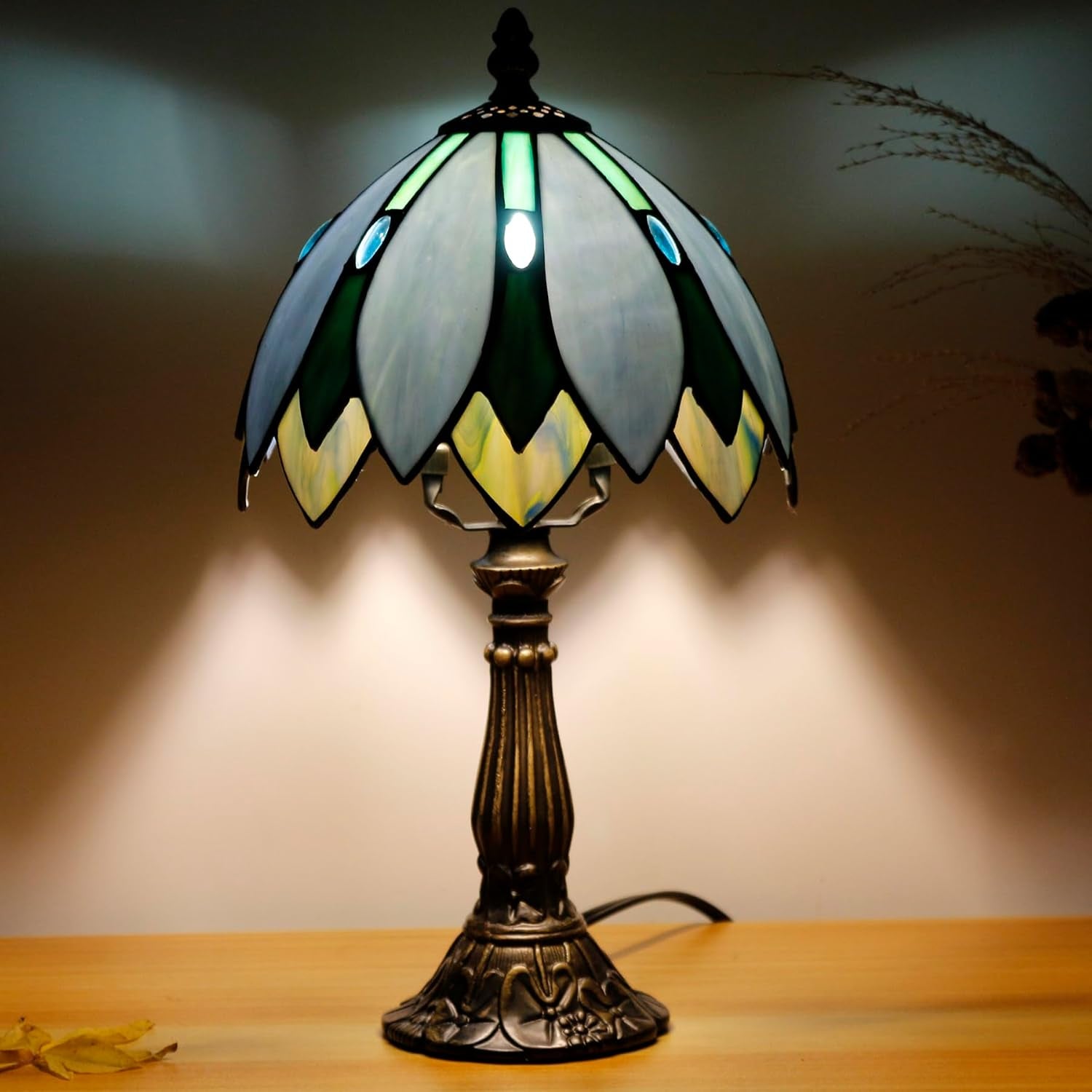 table-lamp-base-replacement-onlyb-4-h-15-inch-fit-for-6-8-10-inch-tiffany-style-stained-glass-lampshade-dark-bronze-finish-resin-push-switch-on-cord