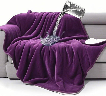 Gogobunny Waterproof Bed Blanket, Reversible Sherpa Fleece Throw Blanket for Dog Puppy Cat, Furniture Cover Protects Bed Couch Sofa from Liquid Pee and Pet Fur (Dark Purple, 50X60 Inches)40