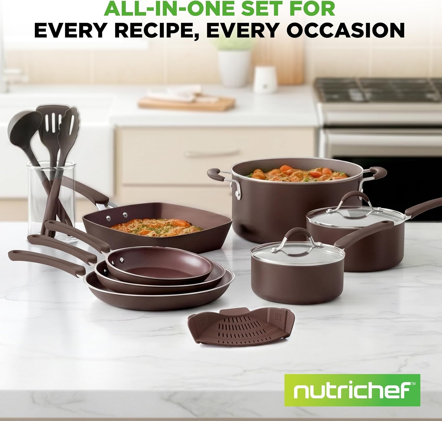 14-piece-nonstick-brown-cookware-set-scratch-resistant-kitchen-pots-and-pans-with-lids-utensils-for-all-cooktops-nccw14sbr