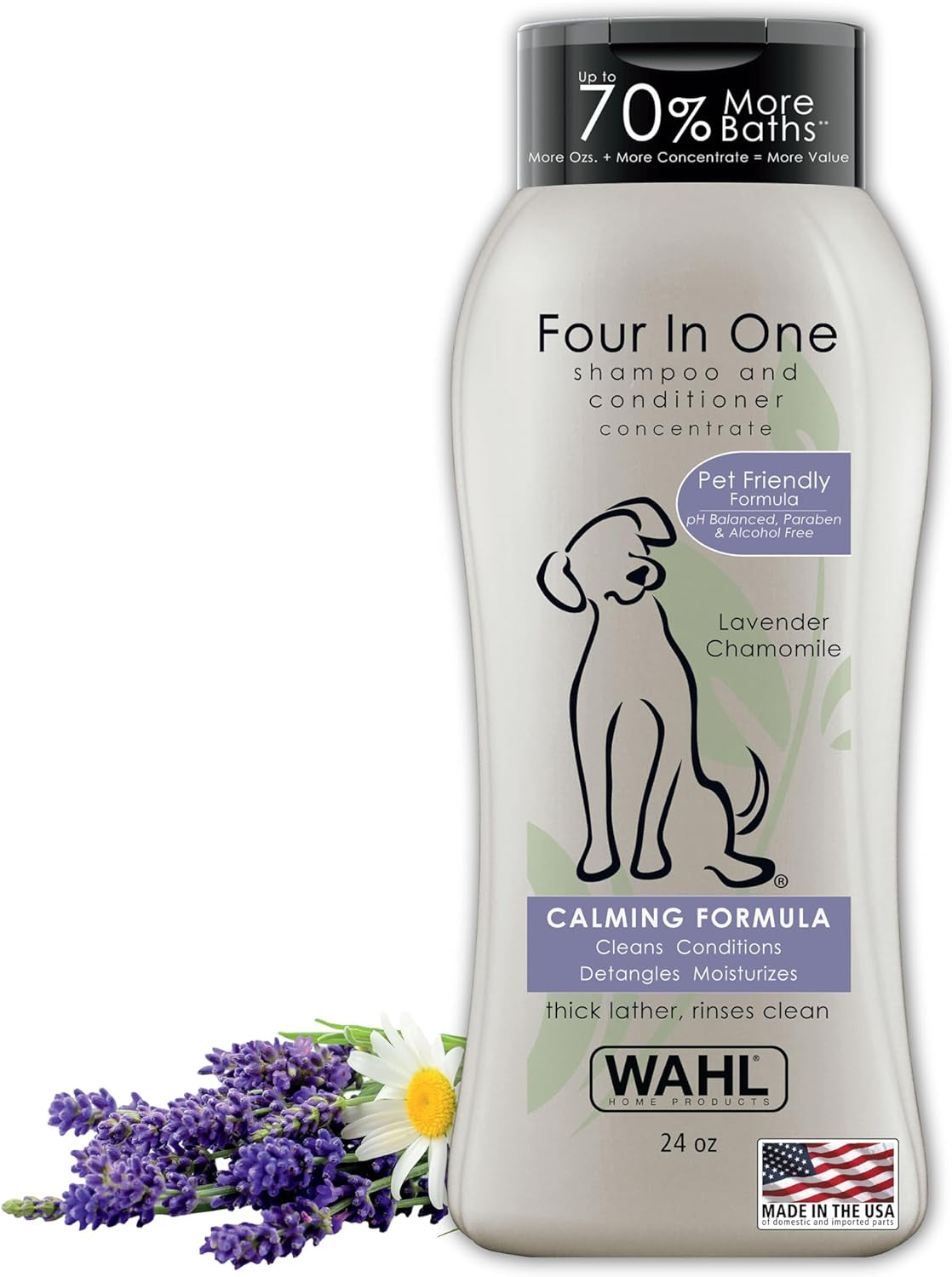 wahl-usa-4-in-1-calming-dog-shampoo-with-lavender-chamomile-scent-cleans-conditions-detangles-moisturizes-pet-friendly-formula-24-oz-model-820000a