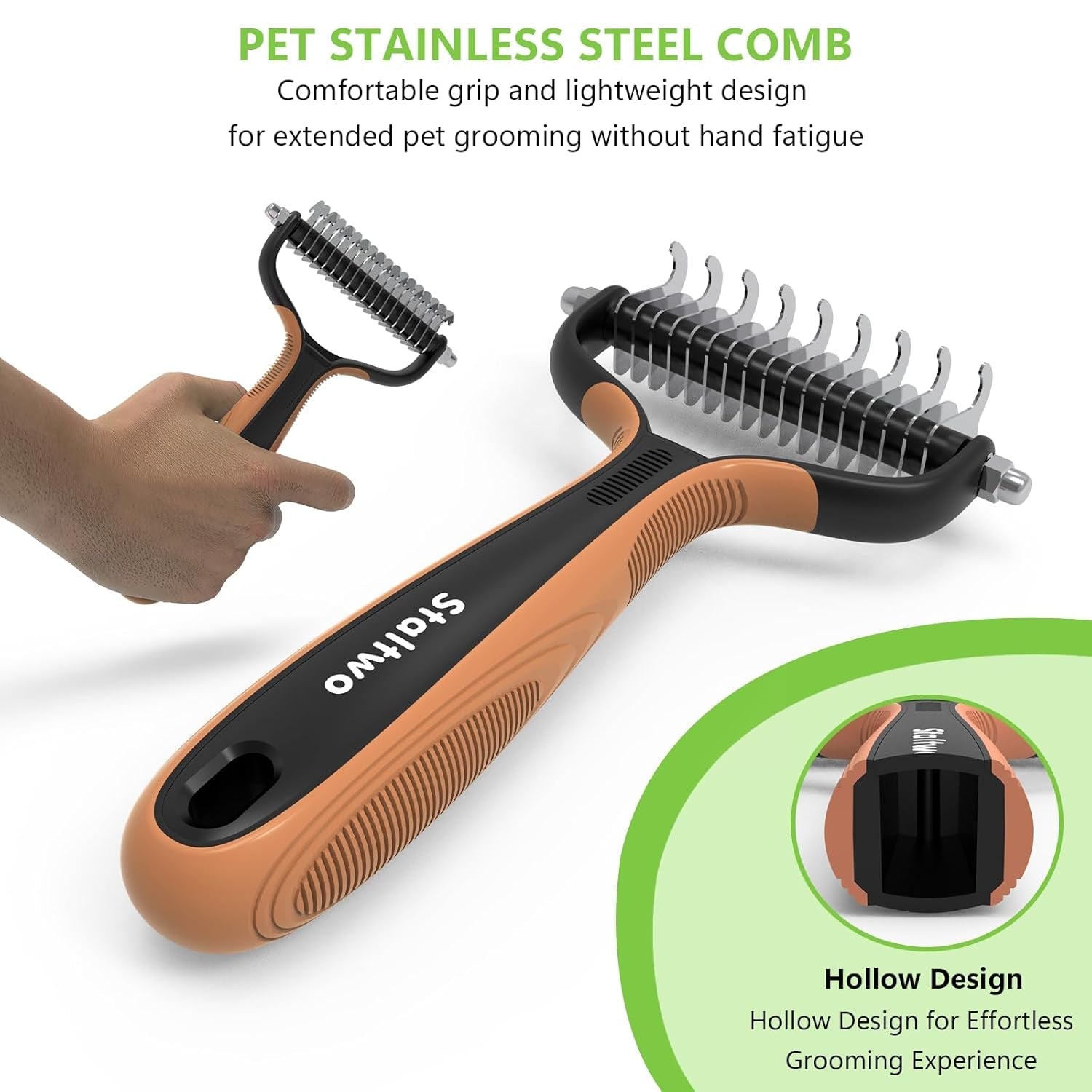 staltwo-deshedding-dog-brush-for-shedding-undercoat-rake-for-dog-cat-orange-extra-wide-double-sided-pet-grooming-tool-shedding-control-for-long-medium-haired-dogs-and-cats-knot-removal