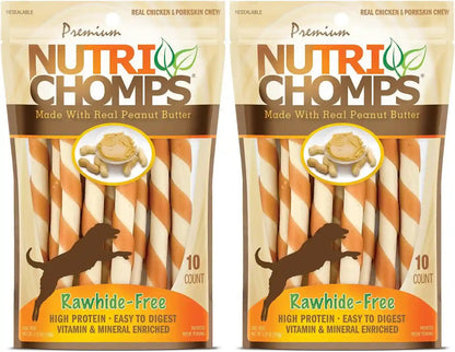 Nutri Chomps Dog Chews, 5-Inch Twists, Easy to Digest, Rawhide-Free Dog Treats, 15 Count, Real Chicken, Peanut Butter and Milk Flavors | a Rawhide-Free Chew That'S Gentle and Easy to Digest, Made with the Real, Wholesome Ingredients Dogs Love16