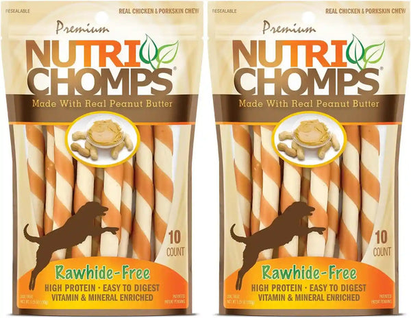Nutri Chomps Dog Chews, 5-Inch Twists, Easy to Digest, Rawhide-Free Dog Treats, 15 Count, Real Chicken, Peanut Butter and Milk Flavors | a Rawhide-Free Chew That'S Gentle and Easy to Digest, Made with the Real, Wholesome Ingredients Dogs Love16