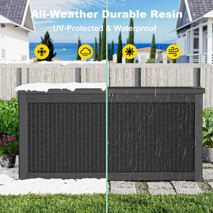 320 Gallon Outdoor Storage Box,Waterproof Patio Organizer, Black | Deck Box, Storage Container, Patio Furniture Cushions, Garden Tools, Pool Accessories7