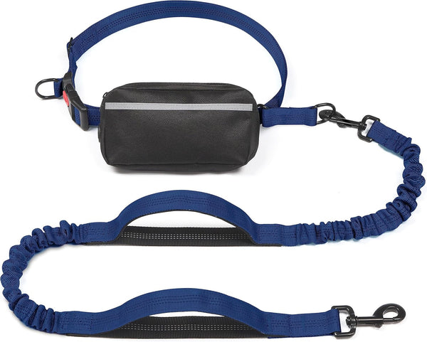 Iyoshop Hands Free Dog Leash with Zipper Pouch, Dual Padded Handles and Durable Bungee for Walking, Jogging and Running Your Dog (Large, 25-120 Lbs, Black)26