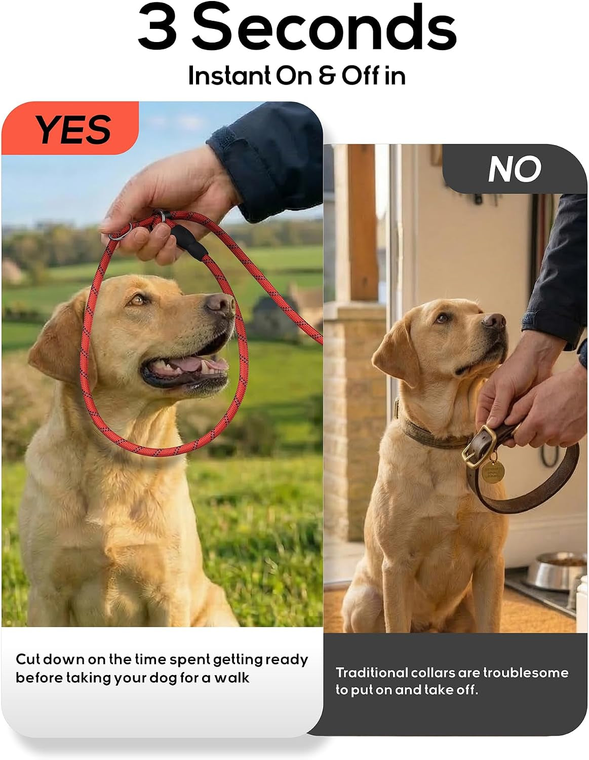 tagme-slip-lead-for-dogs-no-pull-training-leash-padded-handle-hot-pink-braided-climbing-rope-reflective-stitching-6-ft-fits-small-to-large-dogs-up-to-250-lbs-cushioned-grip-no-leash-burn