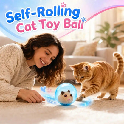 2026 Self-Rolling Interactive Cat Ball, Moving Rolling Cat Ball 360° Rolling Spin Moving Cat Ball, Cute Pet Rotating Toys, Fun Indoor Interactive Pet Ball for Cats Dogs Chasing ((Pink, Little Rabbit))6