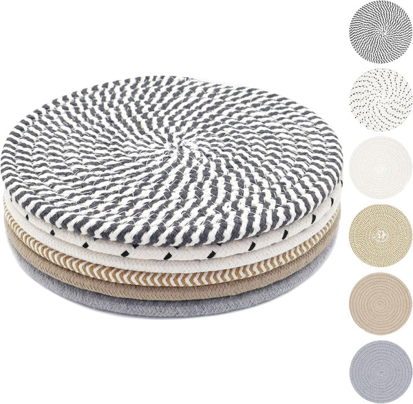 8 Inch Trivets for Hot Dishes, Hot Pots and Pans, 6 Pcs | Thick Heat Resistant, Large Coaster for Kitchen, Hot Pads, Kitchen Essentials, Kitchen Decor for Table & Countertop1