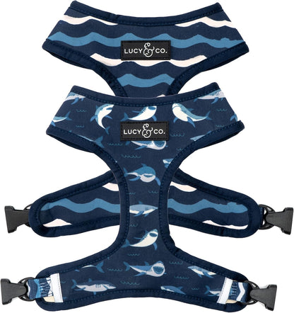 Lucy & Co. Reversible Dog Harness - Water-Repellent Neoprene, Dual-Print Design, Easy Swap Style, Adjustable Comfort Fit - Take a Bow Reversible Harness - Small26