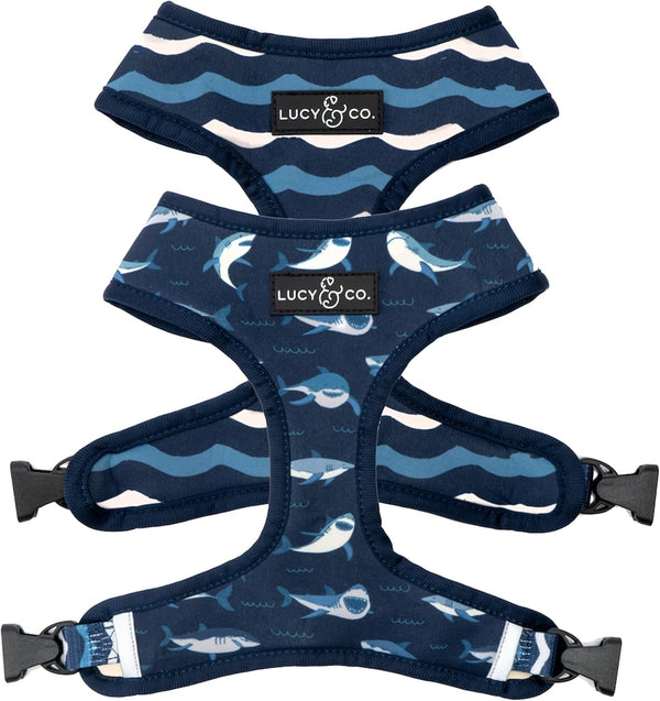 Lucy & Co. Reversible Dog Harness - Water-Repellent Neoprene, Dual-Print Design, Easy Swap Style, Adjustable Comfort Fit - Take a Bow Reversible Harness - Small26