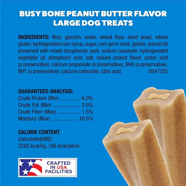 Purina Busy Bone Adult Dog Chew Bone Treats, Peanut Butter - 10 Ct. Pouch6