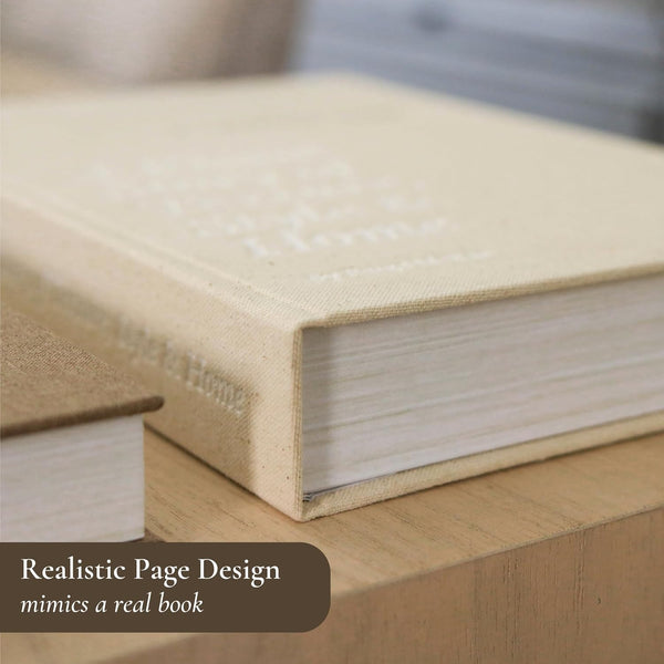 Decorative Books for Home Decor - 2 Linen Fake Books for Decorating Shelf | Faux Book Box Set for Hidden Storage and Decoration - Neutral Coffee Table Book for Any Home Aesthetic, Bookshelf, Shelves2