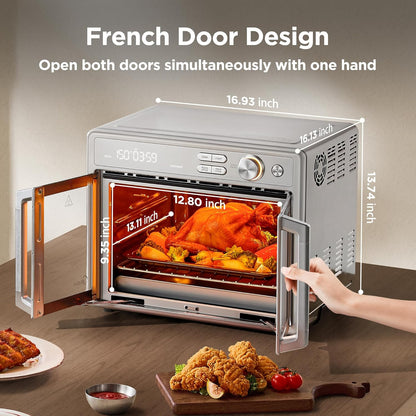 Midea Flexify Pro French Door Air Fryer Toaster Oven, 26.4 QT | Premium Cooking Experience with Precision Heat, Easy-Clean Enamel Interior & Modern Control, Stainless Steel10