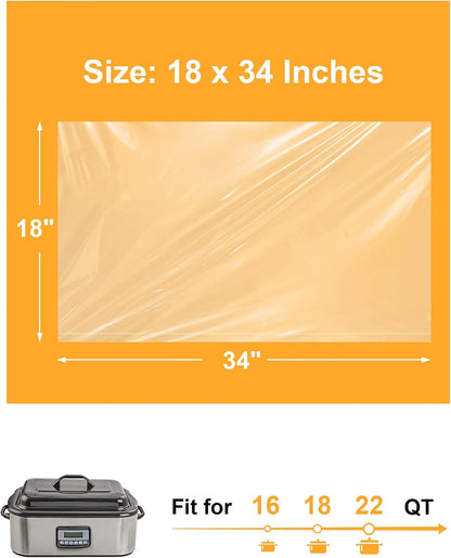 Electric Roaster Liners for Instant Cleanup, 18 X 34 Inch | 10-Count Disposable Turkey Oven Cooking Bags, Bpa-Free, Fits 16, 18, 22 Quart Roaster Pans, for Thanksgiving Christmas3