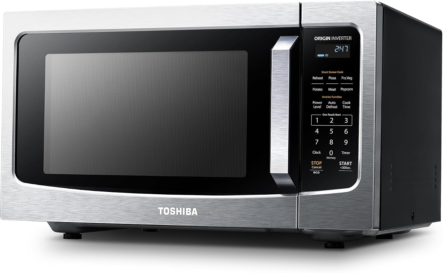 ml-em45pitss-countertop-microwave-oven-with-inverter-technology-kitchen-essentials-smart-sensor-auto-defrost-1-6-cu-ft-13-6-removable-turntable-33lb-1250w-stainless-steel-smart-sensor-auto-defrost-13-6-removable-turntable-mute-function-1250w-stainless-steel
