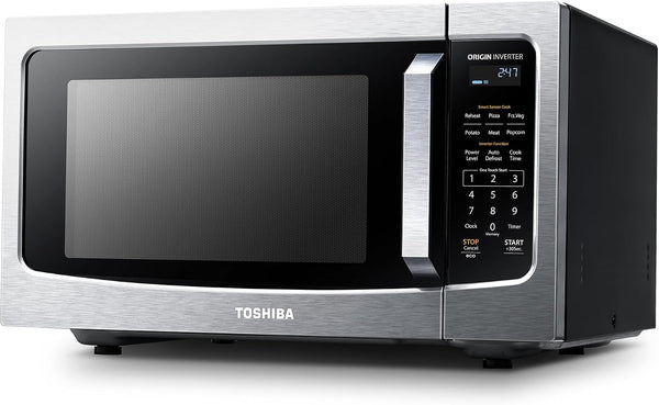 ML-EM45PIT(SS) Countertop Microwave Oven with Inverter Technology, Kitchen Essentials, Smart Sensor, Auto Defrost, 1.6 Cu.Ft, 13.6" Removable Turntable, 33Lb.&1250W, Stainless Steel | Smart Sensor, Auto Defrost, 13.6" Removable Turntable, Mute Function, , 1250W, Stainless Steel1
