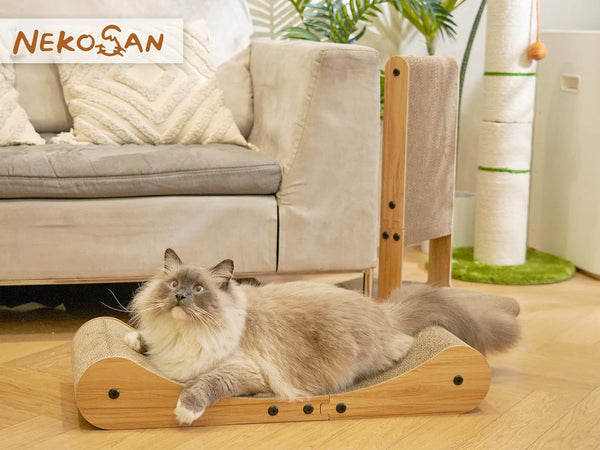 Nekosan Cat Scratcher Cardboard Bed, 27.5" Extra Large Cat Scratch Sofa Bed, Cat Scratcher Lounge Bed for Indoor Cats, 27.5 X 10 Inches Cat Couch Bed - Scratching Board6