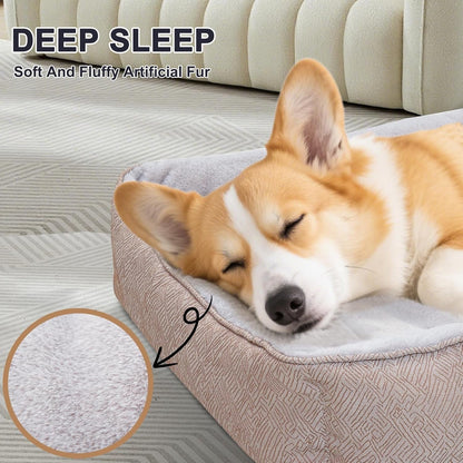 JOYELF Rectangle Dog Bed Calming Pet Bed, anti Anxiety Cat Bed & Sofa, Cute Plush Pet Bed for Small Dog and Cat- Small(Upgraded Version)4
