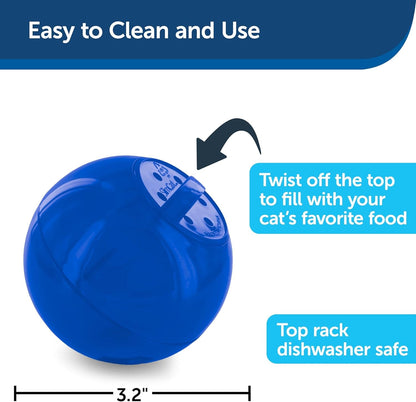 Petsafe Slimcat Feeder Ball Cat Toy, Blue | Interactive Puzzle Game for Your Cat, Adjustable Openings Control Portion & Feed Speed, Slows Fast Eaters, Improve Digestion2