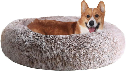 JOLLYVOGUE Small Dog Bed, Calming Soft Anti-Anxiety Donut Cat Bed, Washable round Fluffy Cushion for Small and Medium Pets (20")52