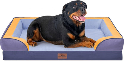 Comfort Expression Orthopedic Dog Bed for Extra Large Dogs with Bolster | Waterproof Dog Couch Bed with Washable Cover & Non-Slip Bottom, Supportive Egg Crate Foam XL Pet Bed, 42X30 Inch41