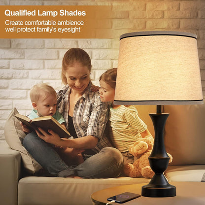 Lampshades Medium Set of 2 for Table Lamps Lampshades Floor Lamps | Fabric Drum Lampshades, 13" Top X 11" Bottom X 10" High, Medium Lampshades, Lamp Shade Harp Holder Included5