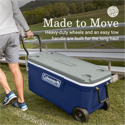Coleman Classic Series Insulated Portable Rolling Cooler with Wheels, Leak-Resistant Outdoor Hard Cooler Keeps Ice up to 5 Days3