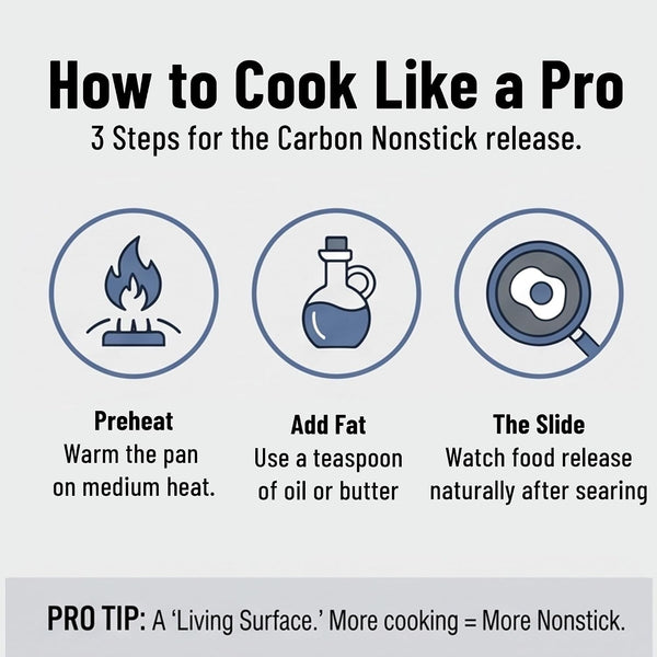 Carbon Nonstick™ Skillet - Nitrided Carbon Steel - Professional Alternative to Teflon - 1100°F High Heat Ready - Easy Release - Induction, Oven, & Grill Safe - 10 Inch4
