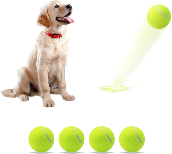 Magicorange Tennis Balls for Dogs,Colorful Easy Catching Dog Balls,4 Pack | Bright Yellow/Pink/Orange/Blue Dog Playing Balls, Easy to Spot and Fetch, with Mesh Bag for Training and Outdoor Fun13