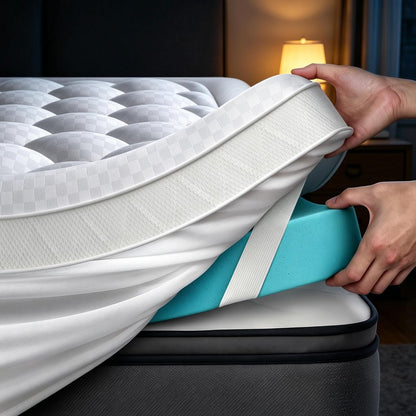 5 Inch Mega Support Memory Foam Queen Mattress Topper for Pressure Relief, Dual Layer 2.5" Pillow Top Mattress Topper Queen plus 2.5" Cooling Gel Infused Memory Foam Mattress Pad1