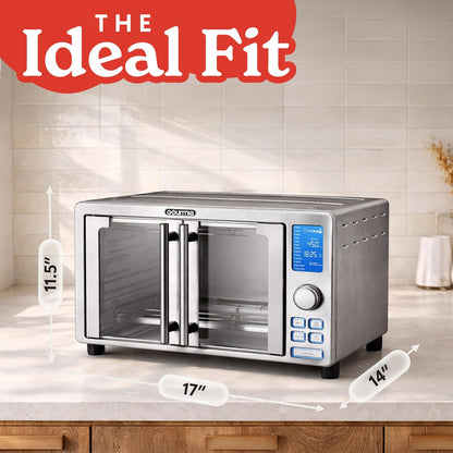 Air Fryer French Door Toaster Oven - 6-Slice Capacity, LED Display with 14 Cooking Presets, Stainless Steel9