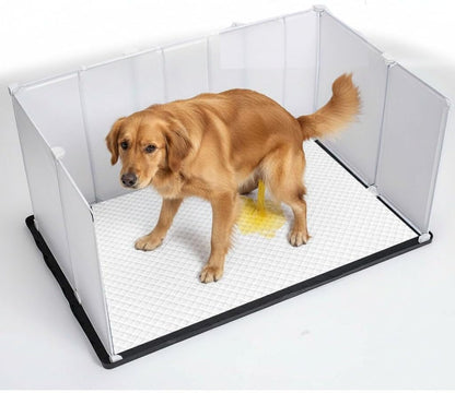 Litter Box Splash Guard, Litter Box Pee Shields for Dogs, Easy to Clean Indoor Dog Fence with Puppy Pee Pad Holder Tray Fits1