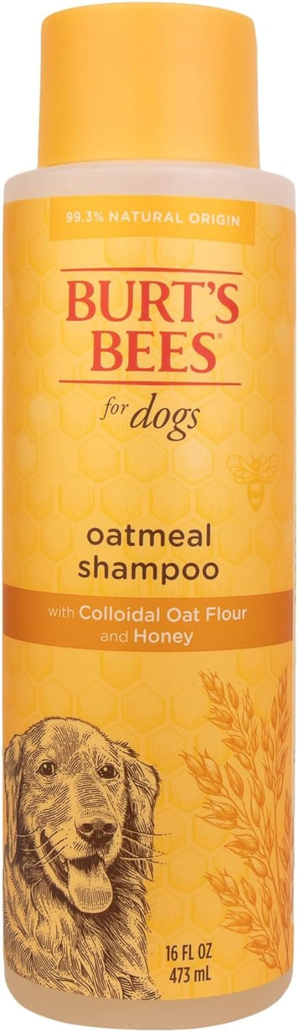 Burts Bees for Pets Oatmeal Dog Shampoo with Honey, Unscented, 16 Fl Oz | Soothing Colloidal Oat Flour Formula for Itchy, Sensitive Dog Skin; Ph-Balanced and Sulfate-Free for Regular Use1