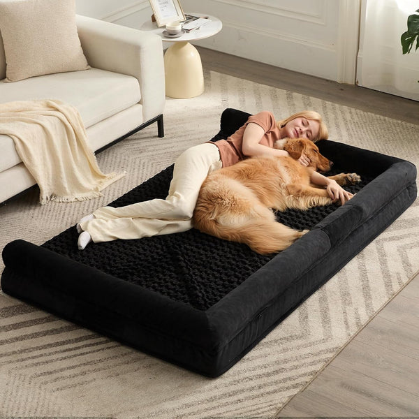 BFPETHOME Orthopedic Washable Dog Beds Large Sized Senior Dog for Comfy Sleeping with Removable Cover, Waterproof Big Soft Pet Couch Bed for Dogs Relax19