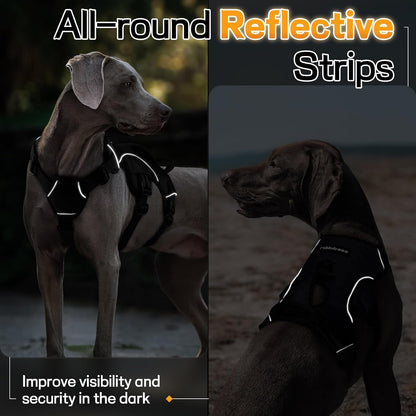 Rabbitgoo Escape Proof Dog Harness for Large, No Pull with Lift Handle | No Escape, Full Soft Padded, Reflective Adjustable Vest, Leash Clip for Walking Hiking Training, Black, Large8