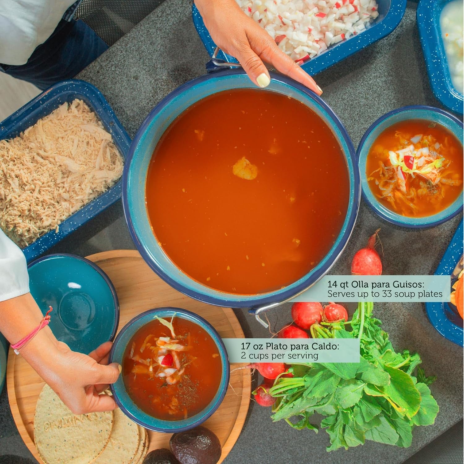 8-piece-enameled-steel-stock-pots-14-8-qt-with-lids-turquoise-blue-cookware-set