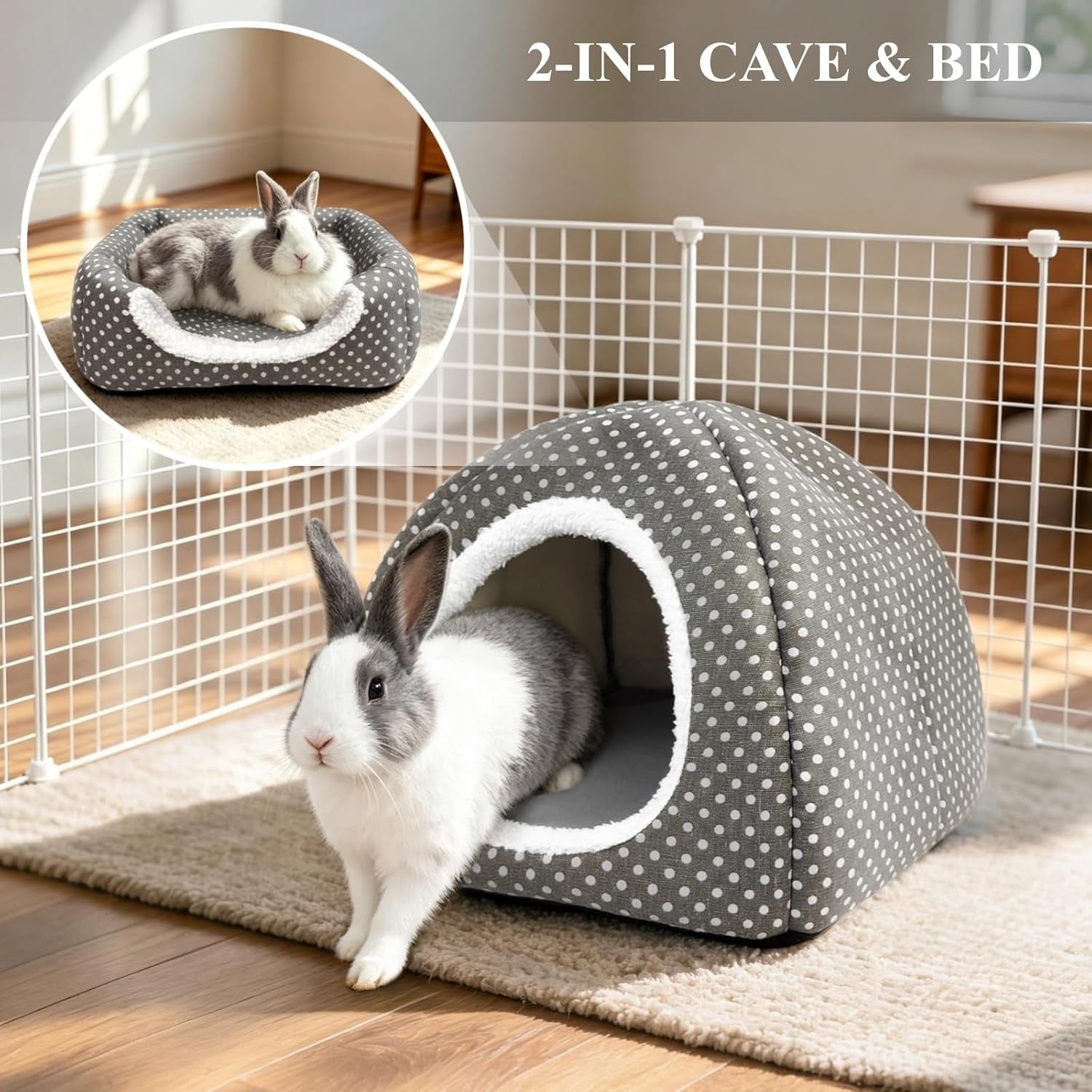 rabbit-hideout-large-bunny-bed-washable-rabbit-house-fleece-hiding-hut-for-indoor-bunnies-guinea-pigs-small-animal-hideaway