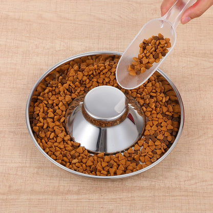 4 Pcs Stainless Steel Puppy Bowls, 10.2 Inch Silver Multiple Puppy Feeding Station, Non Skid Dog Food and Water Bowls for Weaning, Litter Feeding, and Slow Feeder Use7