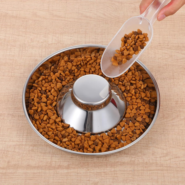 4 Pcs Stainless Steel Puppy Bowls, 10.2 Inch Silver Multiple Puppy Feeding Station, Non Skid Dog Food and Water Bowls for Weaning, Litter Feeding, and Slow Feeder Use7