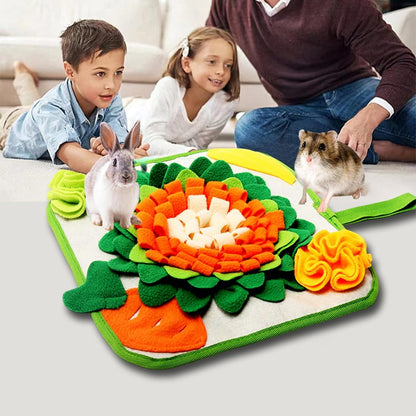 Rabbit Foraging Mat Interactive Bunny Snuffle Mat for Small Animals | Puzzle Toy Indoor Enrichment Feeding Mat 11.8" Treat Dispenser for Bunny Guinea Pigs, Ferrets, Chinchillas, Hamste, Puppies4
