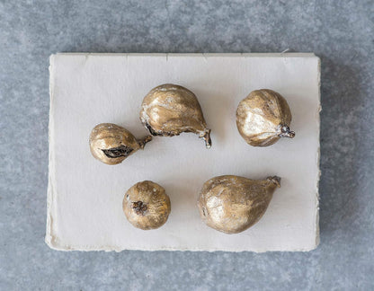 Creative Co-Op Resin Figs with Gold Finish (Set of 5 Pieces)6