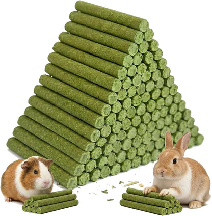 500G(≈92 Pcs) Natural Timothy & Alfalfa Hay Sticks - Dental Chew Treats for Rabbits, Guinea Pigs, Hamsters, Chinchillas, Healthy Teeth Grinding Snacks1