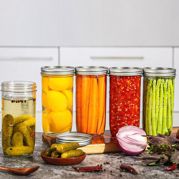 24 Oz Wide Mouth Mason Jars - Canning Jars with Metal Airtight Lids and Bands, 24 Ounce Mason Glass Jars for Fermenting, Pickling, Meal Prep, Overnight Oats, Jam, Jelly, DIY Projects (12 Pack) | Canning Jars for Fermenting, Pickling, Meal Prep, Overnight Oats, Jam, Jelly, DIY Projects (12 Pack)6