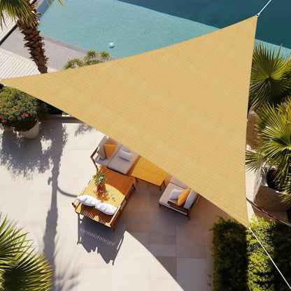 Triangle Sun Shade Sail 16'X16'X16' Permeable Canopy Sand for Patio Garden Yard Deck Pergola (We Make Custom Size)1