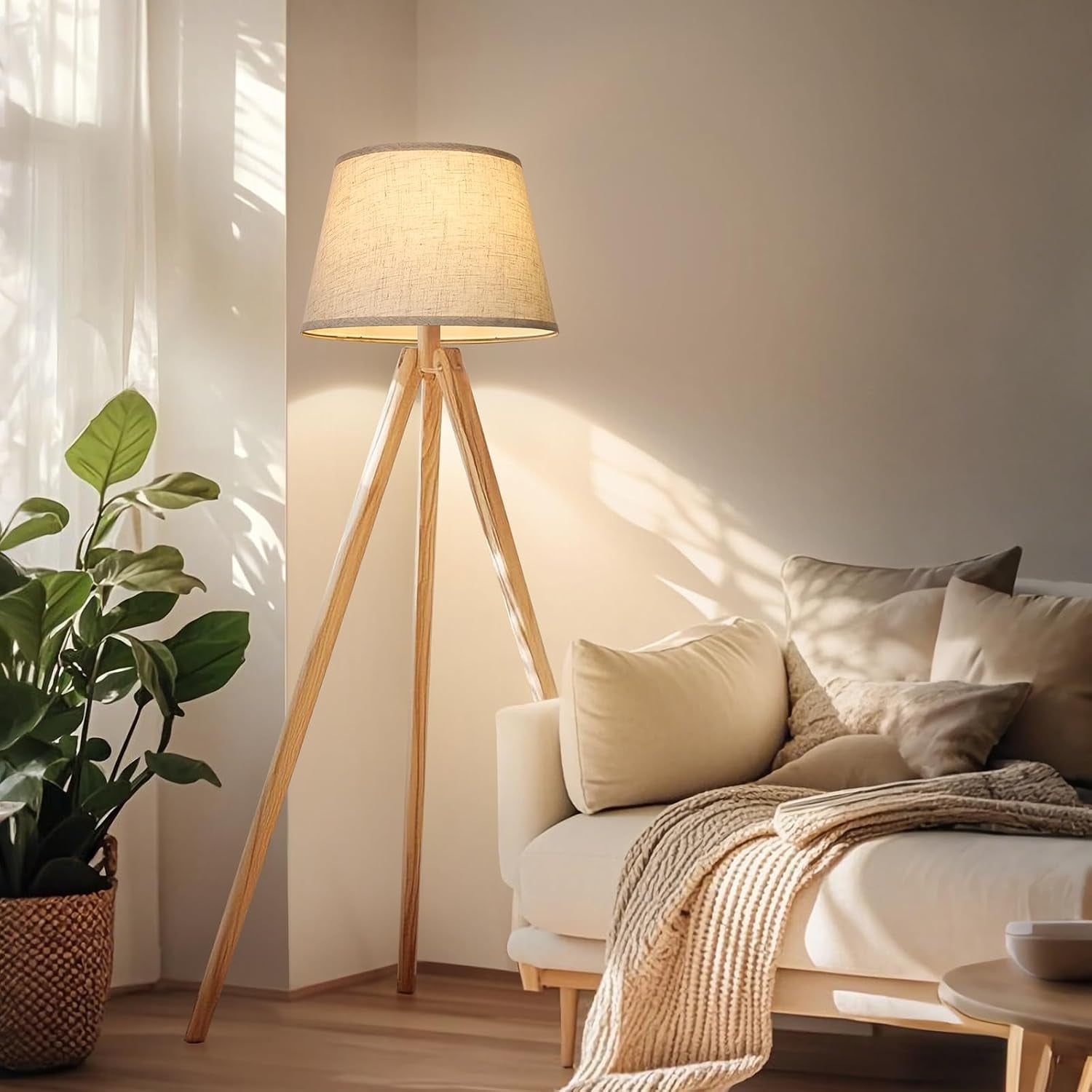 large-drum-lamp-shades-set-of-2-12top-x-16bottom-x-11high-beige-lampshades-for-table-lamps-floor-lamps-natural-linen-replacement-lamp-shades-spider-harp-holders-included-easy-assembly