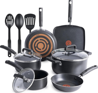 Signature Nonstick Pots and Pans Set 12 Piece, Oven Broiler Safe 350F, Kitchen Cookware Set W/Fry Pans, Saucepans, Saute Pan, Dutch Oven, Griddle, Kitchen, Home, Dishwasher Safe, Black1