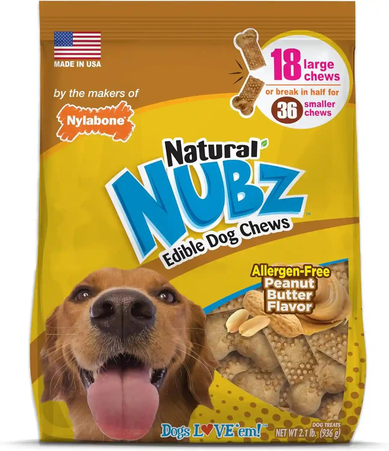 nylabone-nubz-natural-dog-treats-made-with-real-chicken-large-40-count-long-lasting-dog-chews-made-in-the-usa-limited-ingredients-highly-digestible-dog-dental-treats-for-large-dogs-30-lbs