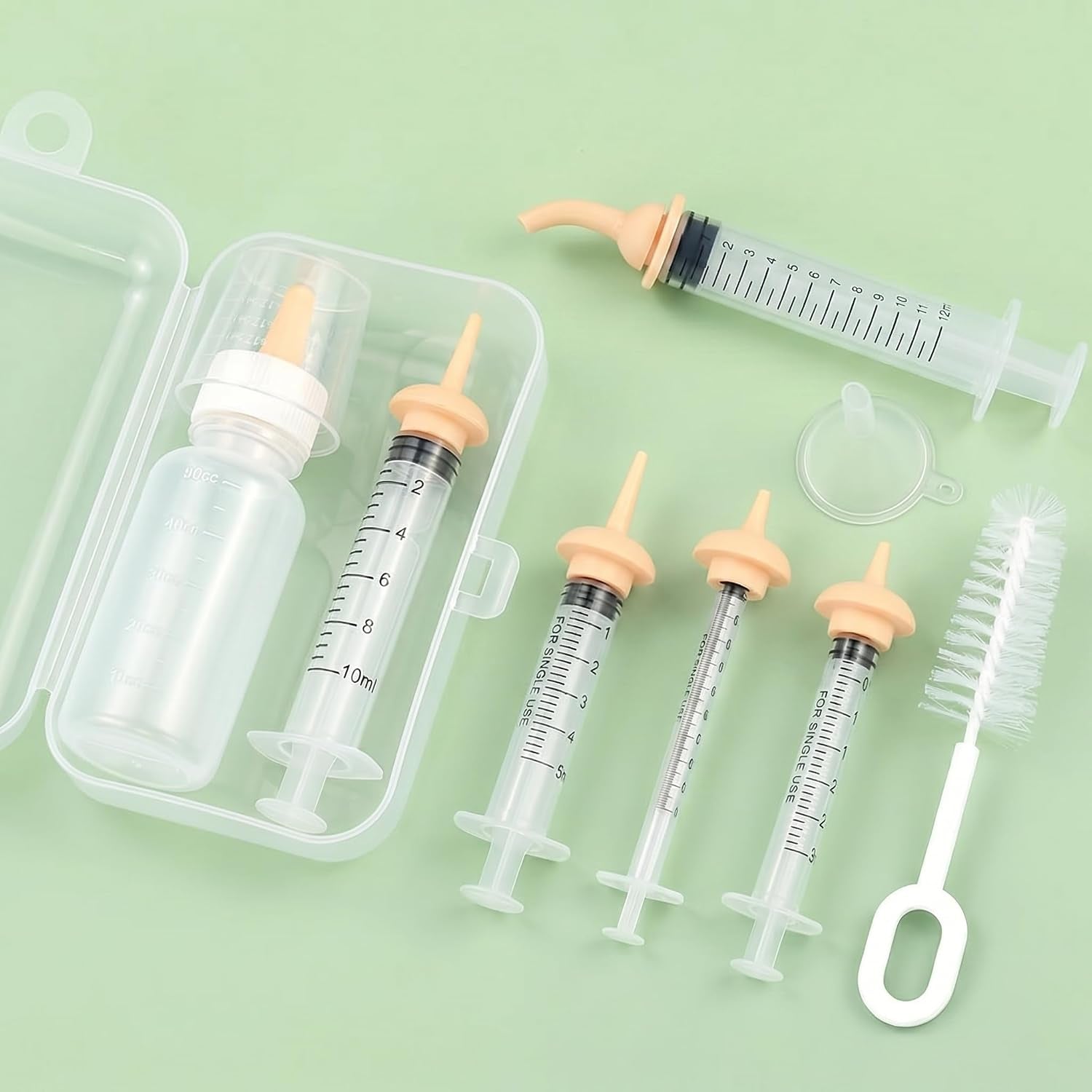 pet-nursing-kit-anti-choke-curved-tip-syringe-kitten-bottle-feeding-set-with-pre-pierced-silicone-nipples-formula-dispenser-for-newborn-puppies-kittens-and-wildlife-rehabilitation