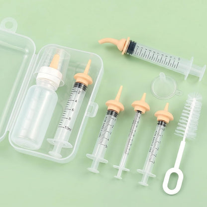 Pet Nursing Kit, Anti-Choke Curved Tip Syringe & Kitten Bottle Feeding Set with Pre-Pierced Silicone Nipples, Formula Dispenser for Newborn Puppies, Kittens, and Wildlife Rehabilitation1